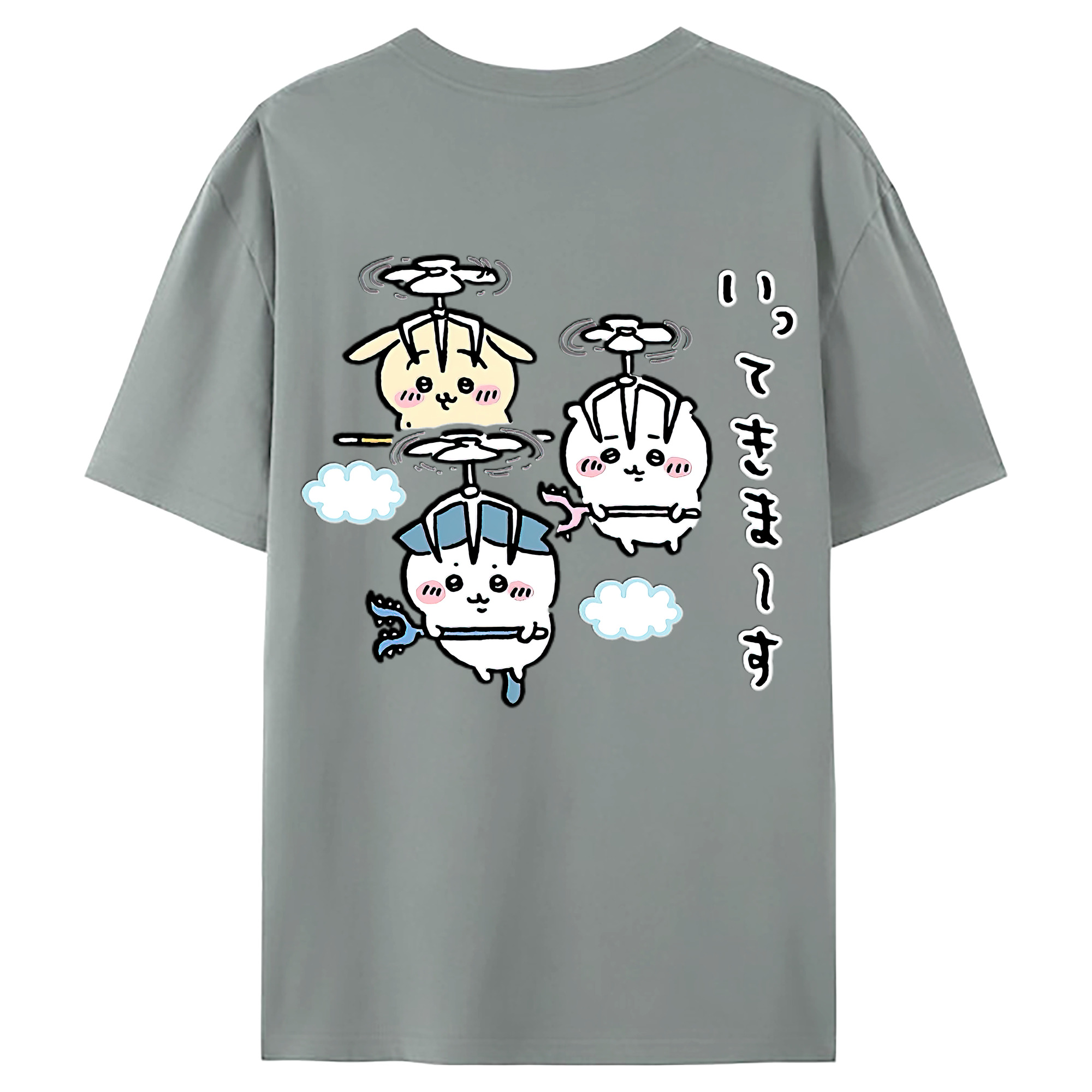 （画像用） ちいかわ ちいかわ Chii-kawa chiikawa 綿100％ メンズ半袖Tシャツ（バックプリント） 通気性